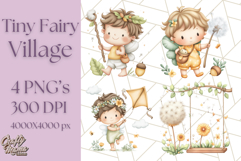 Whimsical Fairy Village Clipart PNG for Kids, Fairytales Png Product Image 1