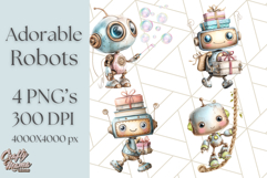 Robot Clipart, Soft Realistic Full Body Robot PNG Images Product Image 1
