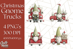 Vintage Truck Christmas Gnomes Clipart PNG, Cute Gnome Png Product Image 1