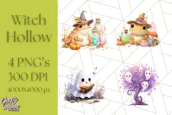 Halloween Witch House Clipart PNG with Potions and Brooms Product Image 1
