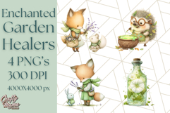 Enchanted Garden Healers Clipart PNG, Animal Plant Png Product Image 1