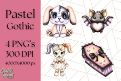 Pastel Goth Halloween PNG Clipart, Creepy Cute Art Product Image 1