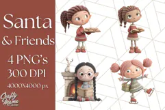 Santa Claus Clipart, North Pole Holiday PNG Graphics Product Image 1