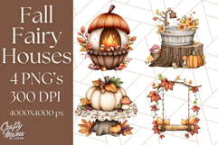 Fall Fairy House Clipart PNG, Autumn Homes and Decor Product Image 1