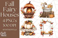 Fall Fairy House Clipart PNG, Autumn Homes and Decor Product Image 1