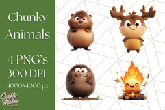 Chunky Kawaii Woodland Critters PNG Clipart, Cute Animals Product Image 1