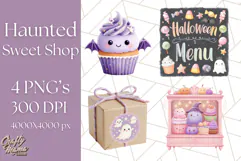 Haunted Sweet Shoppe PNG Clipart, Pastel Halloween Bakery Product Image 1