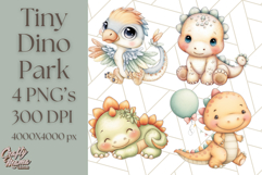 Cute Cartoon Dinosaur Clipart PNG, Prehistoric Animals PNG Product Image 1