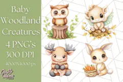 Woodland Nursery Baby Animals And Fantasy Forest PNG Clipart Product Image 1