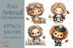 Zoo Animal Occupations PNG, Cute Career Clipart Product Image 1