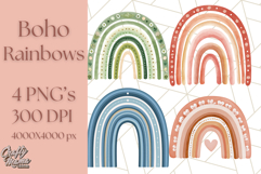 Boho Rainbow PNG Clipart, Earthy Arches &amp; Minimal Shapes Product Image 1