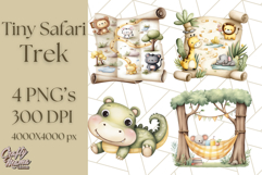 Cute Safari Animal Clipart PNG for Kids, African Wildlife Product Image 1