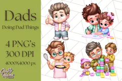 Father's Day Clipart PNG, Funny Dad Cartoon Clip Art Product Image 1