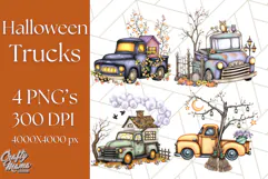 Halloween Cottagecore Truck PNG Clipart, Fall Style Clip Art Product Image 1