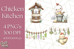 Cottagecore Kitchen Chicken Clipart PNG, Fairytale Style Product Image 1