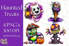 Haunted Treats Clipart PNG, Halloween Candy Art Product Image 1