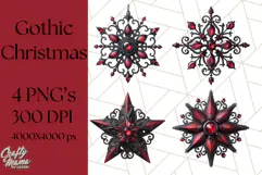 Gothic Christmas Clipart Dark Holiday PNG, Dark Christmas Product Image 1