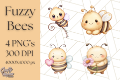 Adorable Bee Clipart PNG, Cute Bees and Accessories PNG Product Image 1