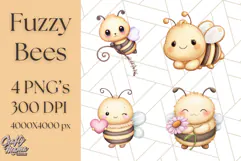 Adorable Bee Clipart PNG, Cute Bees and Accessories PNG Product Image 1