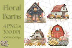 Vintage Cottagecore Barn PNG Clipart, Farmhouse Style Product Image 1
