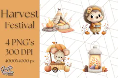 Woodland Autumn Animals PNG Clipart for Fall & Harvest Product Image 1