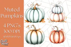 Fall Pumpkin Clipart PNG, Autumn Pumpkins, Jewel Tones Png Product Image 1