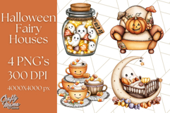 Halloween Fairy House Clipart PNG, Spooky Cottage Art Product Image 1