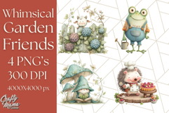 Whimsical Garden Friends Clipart PNG, Animal PNG Product Image 1