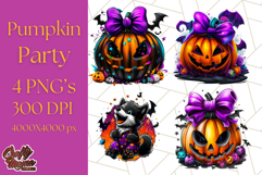 Pumpkin Party Halloween Clipart PNG, Cute Spooky Elements Product Image 1