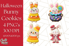 Halloween Bunny Cookie Clipart, Frosted Cookie Bunnies Png Product Image 1