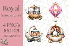 Royal Carriage & Princess Vehicle PNG Clipart for Fairytales Product Image 1