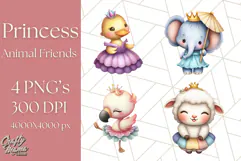 Princess Animal PNG Clipart with Crowns & Royal Accessories Product Image 1