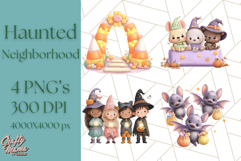 Halloween Neighborhood Clipart PNG for Trick or Treat Product Image 1