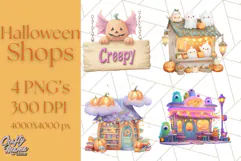 Halloween Candy Shop Clipart PNG, Trick or Treat Clip Art Product Image 1