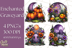 Enchanted Graveyard Halloween PNG Clipart Product Image 1