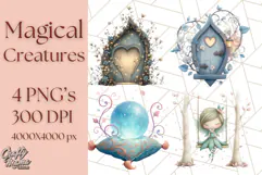Magical Creatures Clipart PNG, Fantasy Animals Png Product Image 1