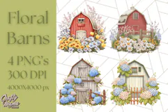 Vintage Cottagecore Barn PNG Clipart, Farmhouse Style Product Image 1