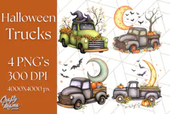Halloween Cottagecore Truck PNG Clipart, Fall Style Clip Art Product Image 1