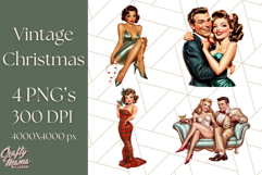 Vintage Glamorous Christmas Party Clipart PNG, Holiday Png Product Image 1