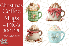 Christmas Coffee Mugs Clipart PNG Festive Cups Product Image 1
