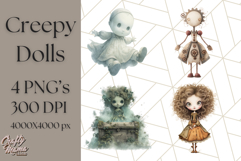 Creepy Dolls Clipart PNG Haunted Toy Characters Product Image 1
