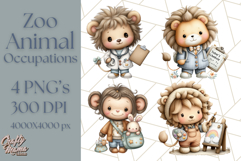 Zoo Animal Occupations PNG, Cute Career Clipart Product Image 1