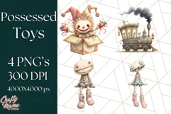 Possessed Toys Clipart PNG Haunted Doll Characters Product Image 1