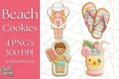 Summer Cookie Character PNG, Cute Beach Clipart Tropical Png Product Image 1