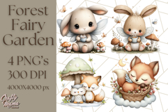 Forest Fairy Garden Creatures PNG, Whimsical Woodland Art Product Image 1