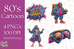 Forgotten 80s Cartoon Clipart PNG, Retro Animal Heroes Product Image 1