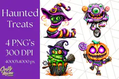 Haunted Treats Clipart PNG, Halloween Candy Art Product Image 1