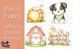 Pastel Farm Nursery PNG Clipart, Baby Animals And Elements Product Image 1
