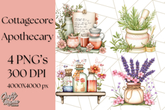 Cottagecore Apothecary PNG Clipart, Rustic Potions &amp; Herbs Product Image 1
