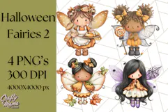 Halloween Fairy Clipart PNG, Spooky Cute Character Art Product Image 1